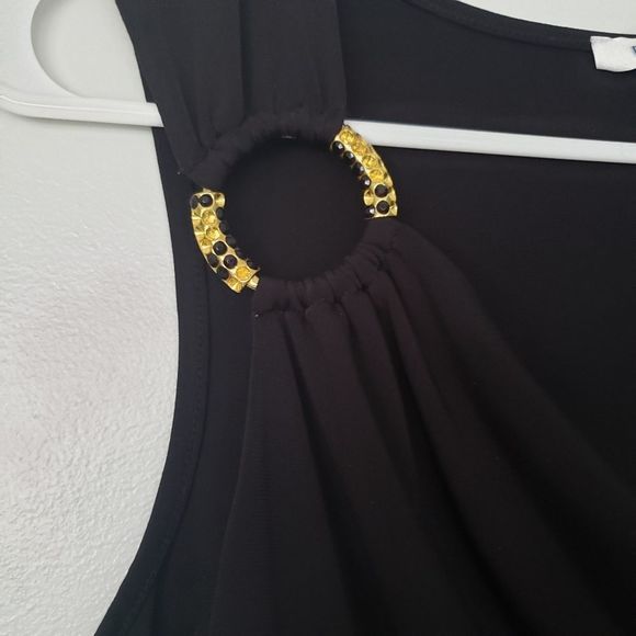 Ricki's Black Scoop neck blouse top medium - Picture 3 of 4